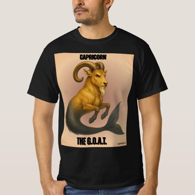 Capricorn The GOAT Zodiac Men’s T‑Shirt T-Shirt (Front)