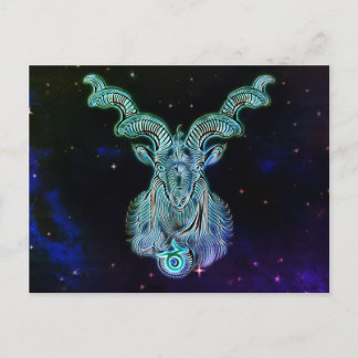 capricorn the goat zodiac postcard