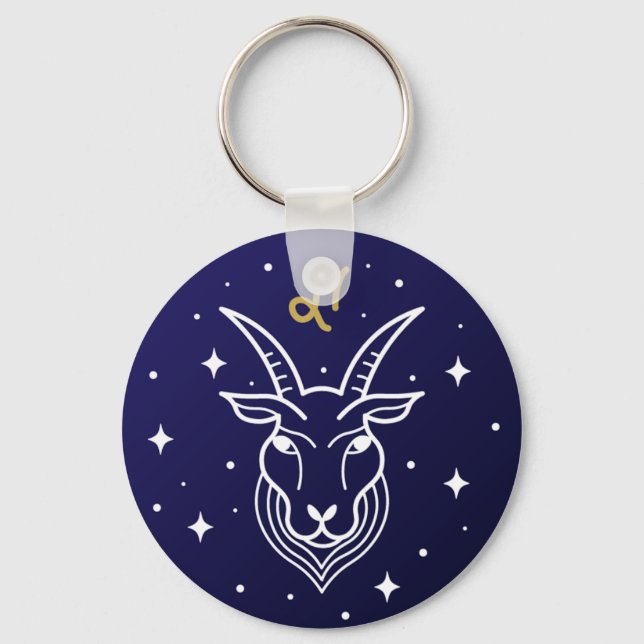 Capricorn the Goat Zodiac Sign Key Ring (Front)