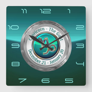 Capricorn - The Goat Zodiac Sign Square Wall Clock