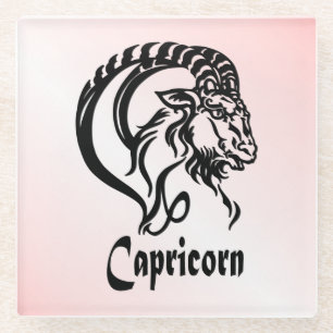 Capricorn the Sea Goat Zodiac Glass Coaster