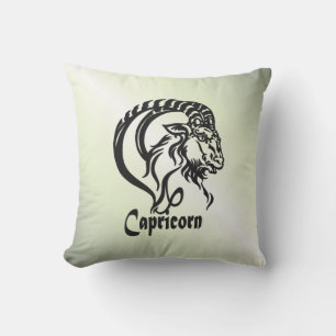 Capricorn the Sea Goat Zodiac Green Cushion