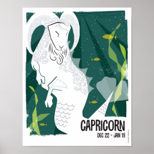 Capricorn the Sea Goat Zodiac Poster