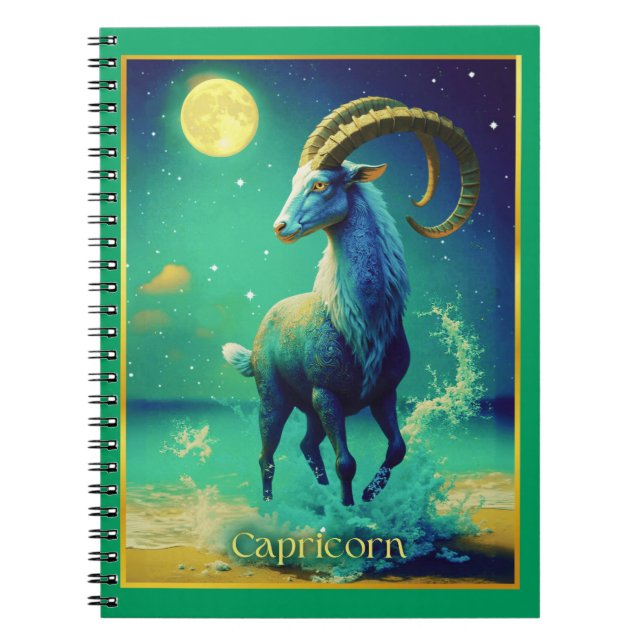 Capricorn the Sea Goat Zodiac Sign Notebook (Front)