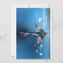 Capricorn Theme birthday invitation.