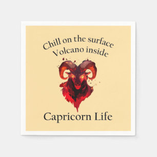 Capricorn Vibes. Zodiac sign birthday Napkin