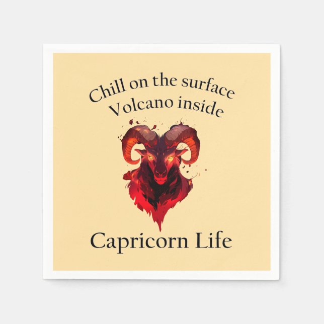 Capricorn Vibes. Zodiac sign birthday Napkin (Front)