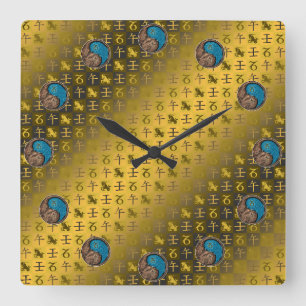 Capricorn & Water Horse Square Wall Clock