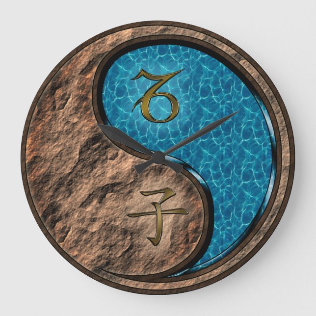 Capricorn & Water Rat Large Clock (Front)