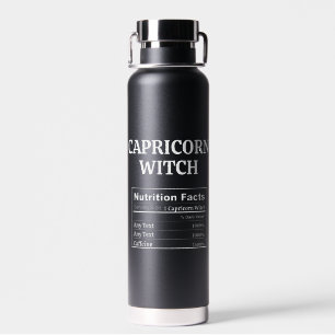 Capricorn Witch Zodiac Birthday Coffee Lover Trend Water Bottle