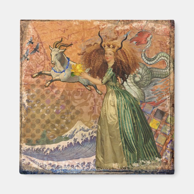 Capricorn Woman Goat Whimsical Fun Magnet (Front)