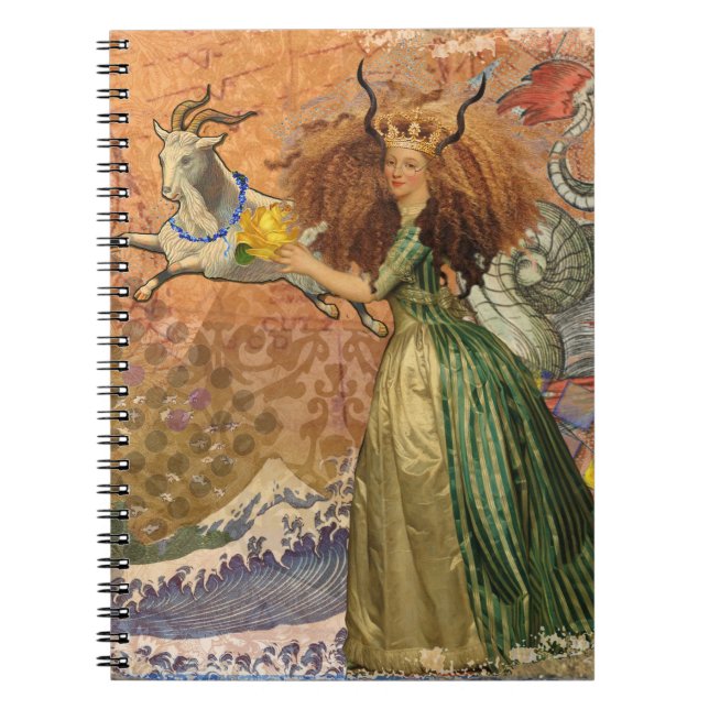 Capricorn Woman Goat Whimsical Fun Notebook (Front)