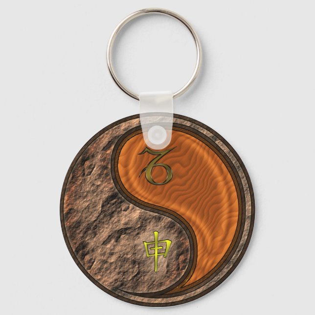 Capricorn & Wood Monkey Key Ring (Front)