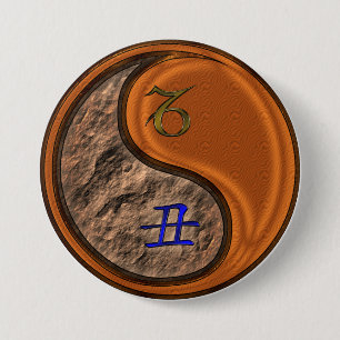 Capricorn & Wood Ox Acrylic Keychain 7.5 Cm Round Badge