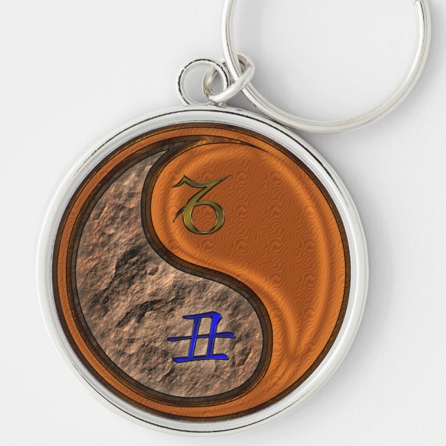 Capricorn & Wood Ox Keychain (Front)