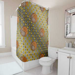 Capricorn & Wood Rabbit Shower Curtain