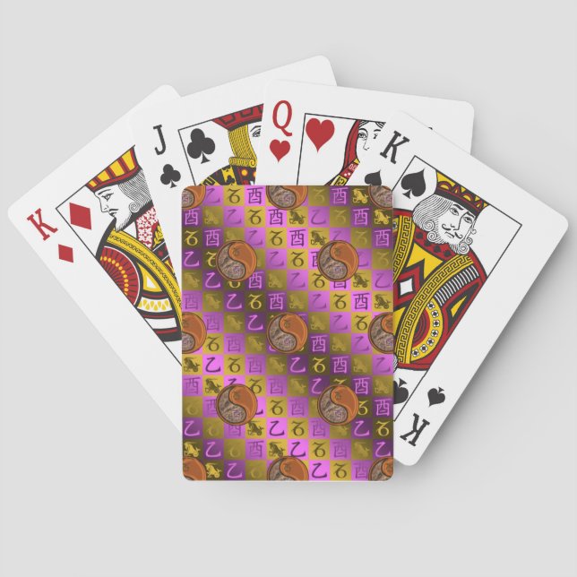 Capricorn & Wood Rooster Playing Cards (Back)