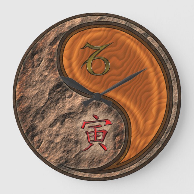 Capricorn & Wood Tiger Large Clock (Front)
