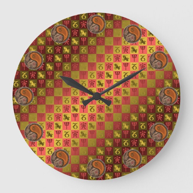 Capricorn & Wood Tiger Large Clock (Front)