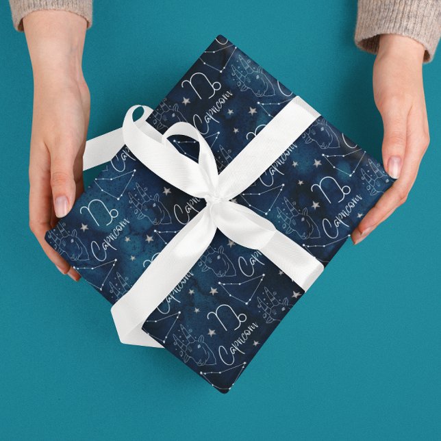 Capricorn Wrapping Paper Flat Sheet Set of 3 (Celebrate a special Capricorn birthday with these lovely constellation wrapping paper sheets! )