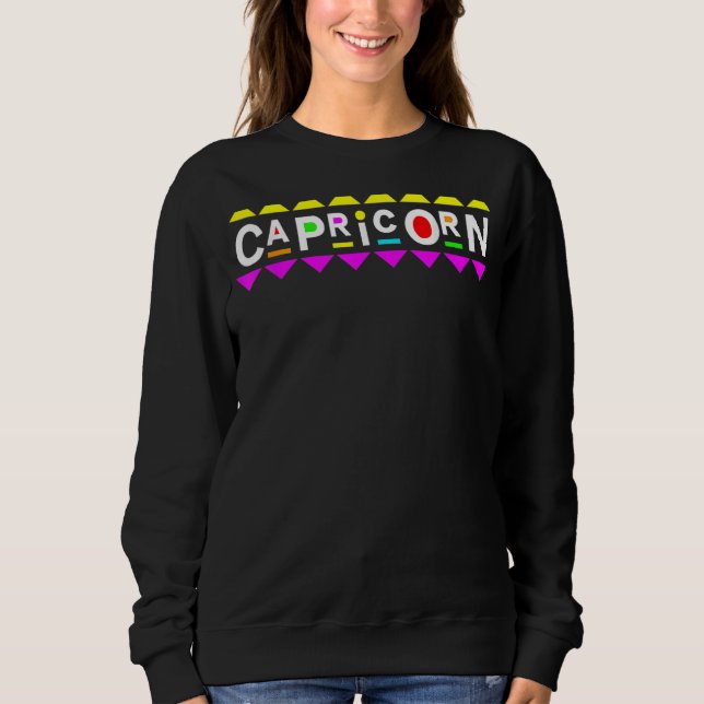 Capricorn Zodiac 90s Style Sweatshirt (Front)