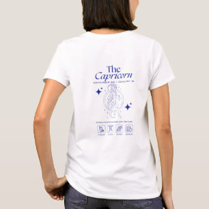 Capricorn Zodiac Ambition Astrology Line Art T-Shirt