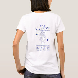 Capricorn Zodiac Ambition Astrology Line Art T-Shirt