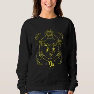 Capricorn Zodiac And Sun Metatron Cube Astrology Sweatshirt