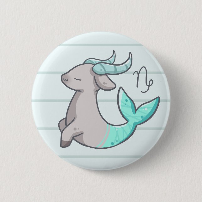 Capricorn Zodiac Animal Button (Front)