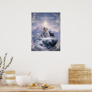 Capricorn Zodiac Art Dreamy Astrology Col. Poster