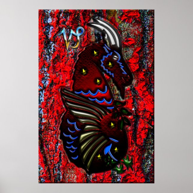Capricorn Zodiac Art Poster (Front)
