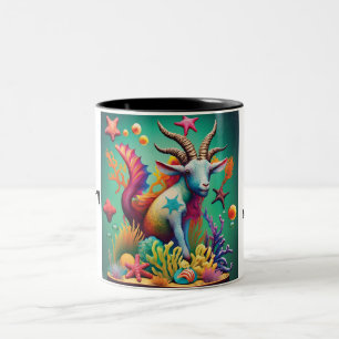 Capricorn - Zodiac Art Two-Tone Coffee Mug
