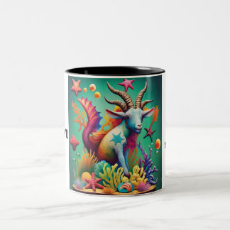 Capricorn - Zodiac Art Two-Tone Coffee Mug