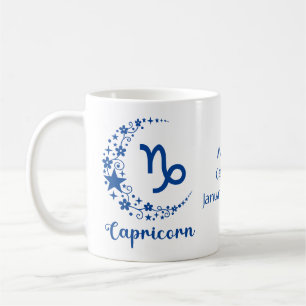 Capricorn Zodiac Astrology Birthday Blue White Coffee Mug