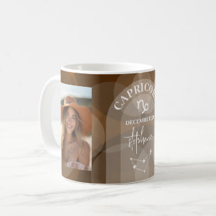 Capricorn Zodiac Astrology Sign Photo Birthdate Coffee Mug