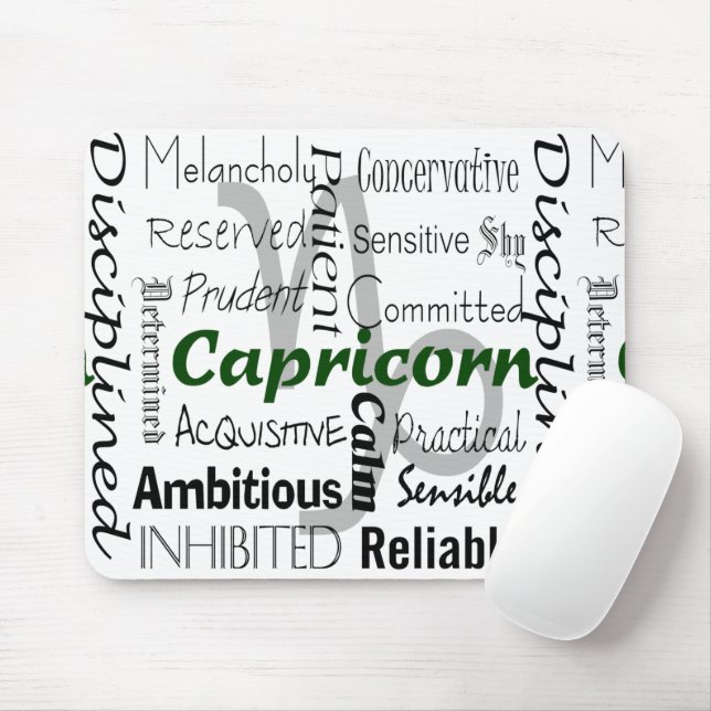 Capricorn Zodiac Astrology Traits Collage Mouse Pad (With Mouse)