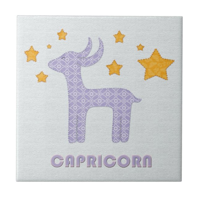 Capricorn zodiac baby blue tile (Front)