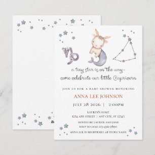 Capricorn Zodiac Baby Shower Invitation