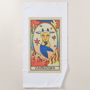 Capricorn Zodiac Beach Towel
