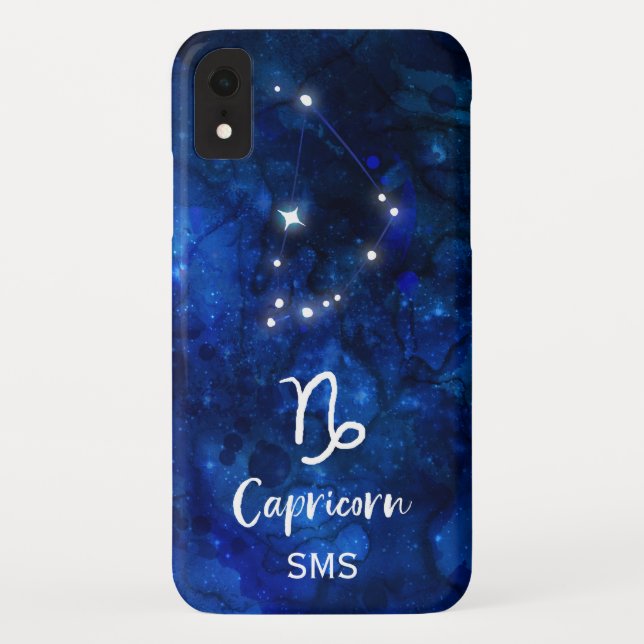 Capricorn Zodiac Constellation Galaxy Sky Monogram Case-Mate iPhone Case (Back)