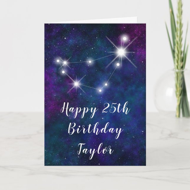 Capricorn Zodiac Constellation Happy Birthday Card (Front)