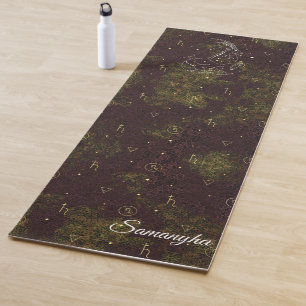 Capricorn Zodiac Custom Purple Gold Oriental  Yoga Mat