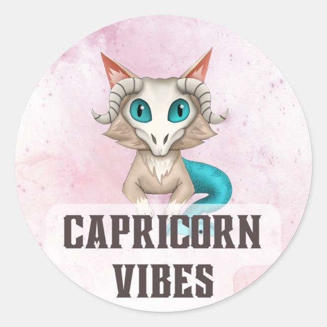 Capricorn Zodiac Decal for Astrology Lovers Classic Round Sticker (Front)