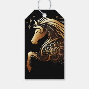 Capricorn Zodiac Gold Horse Astrology Gift Tags