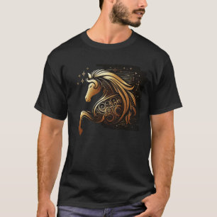 Capricorn Zodiac Gold Horse Astrology T-Shirt