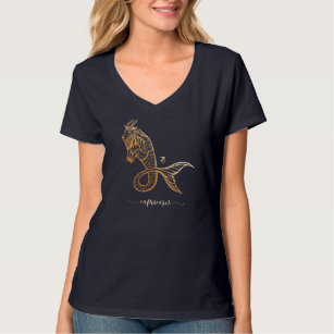 Capricorn Zodiac Gold Monochrome Graphic T-Shirt