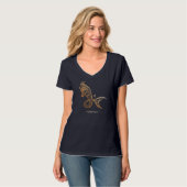 Capricorn Zodiac Gold Monochrome Graphic T-Shirt (Front Full)