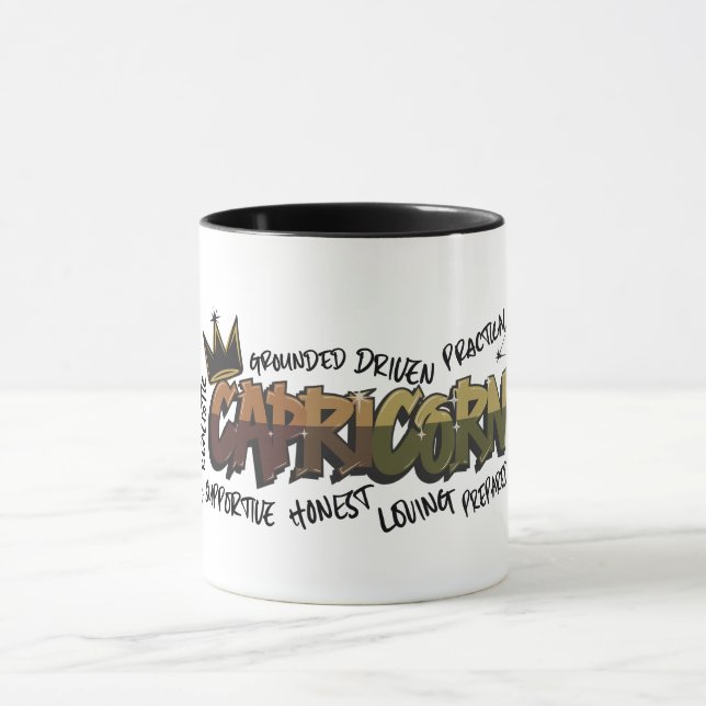 Capricorn Zodiac Graffiti  Mug (Center)