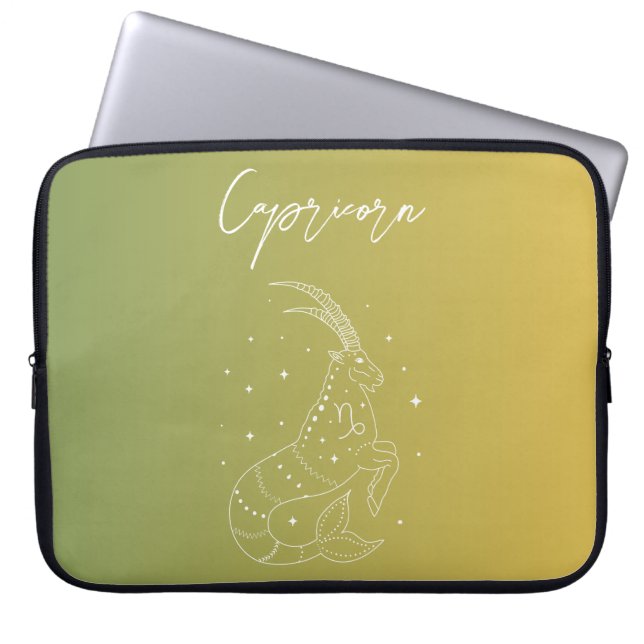Capricorn zodiac horoscope star sign gradient laptop sleeve (Front)