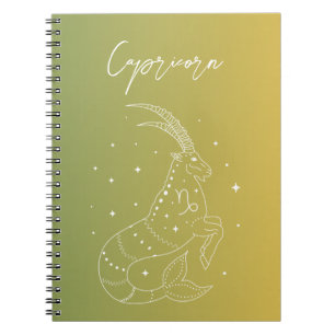 Capricorn zodiac horoscope star sign gradient notebook